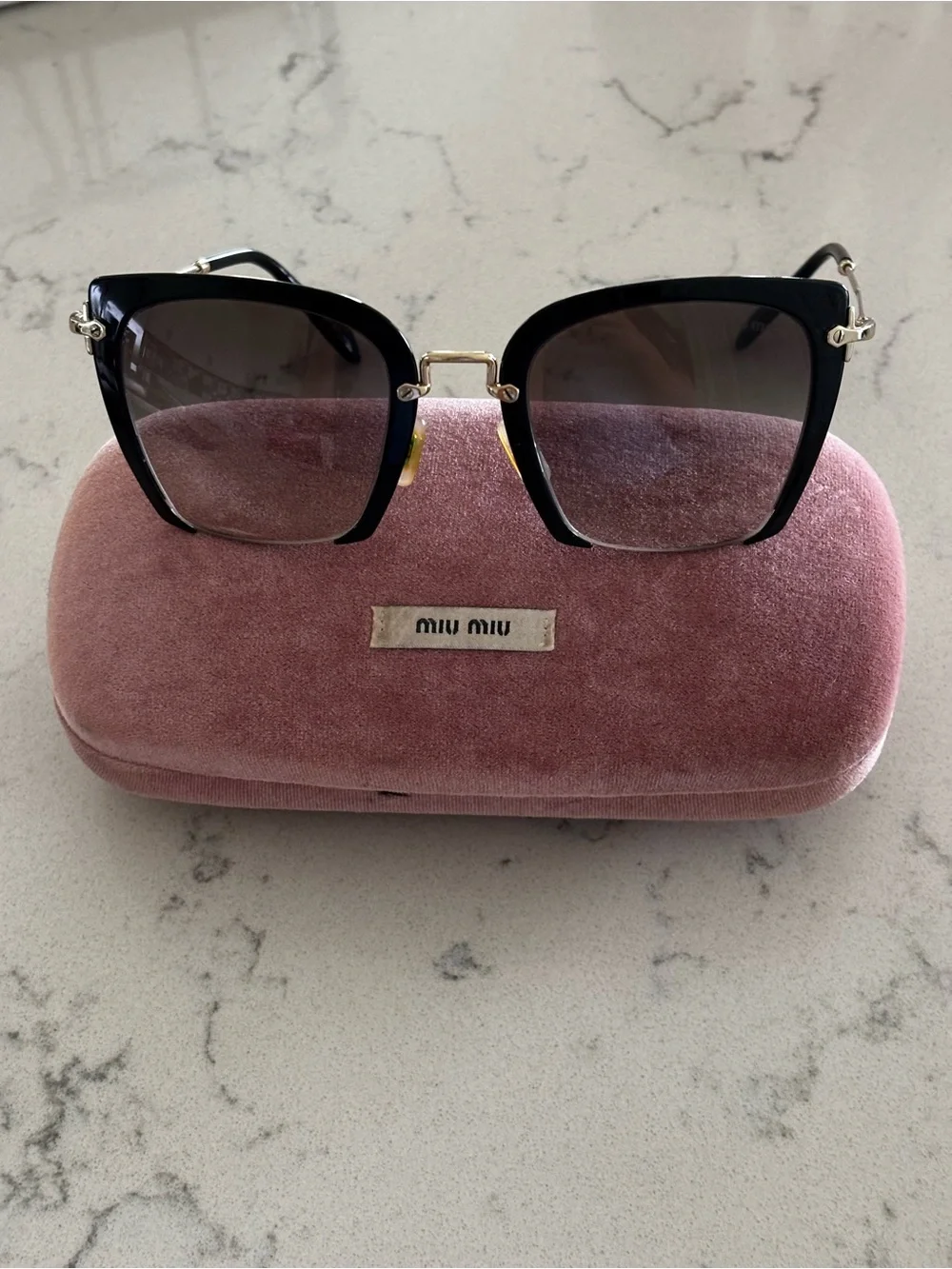 Authentic Miu Miu MU 52RS Womens Sunglasses semi-rimless square frame